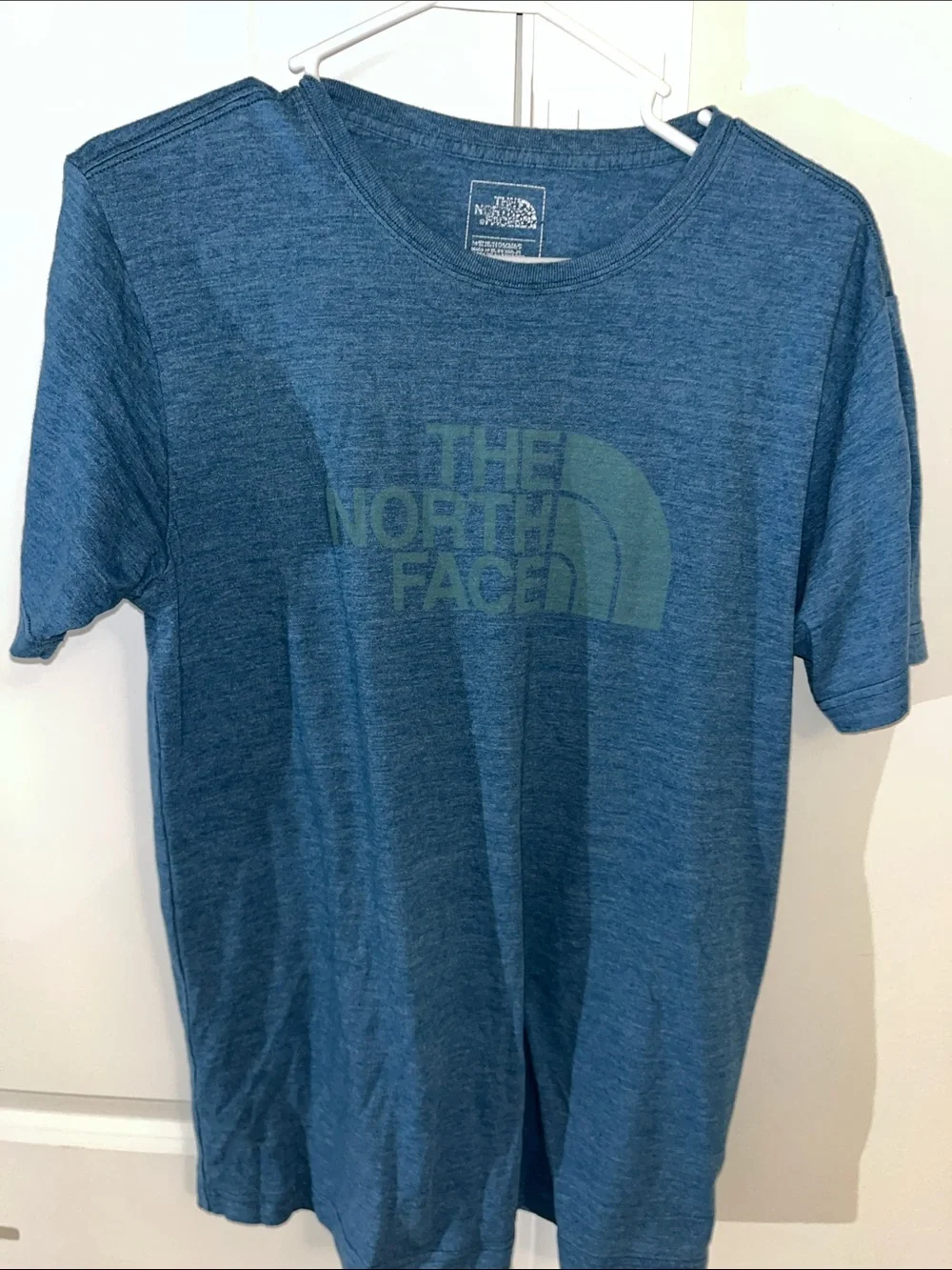 The North Face half dome Print Logo T-Shirt cotton blend blue green Size M